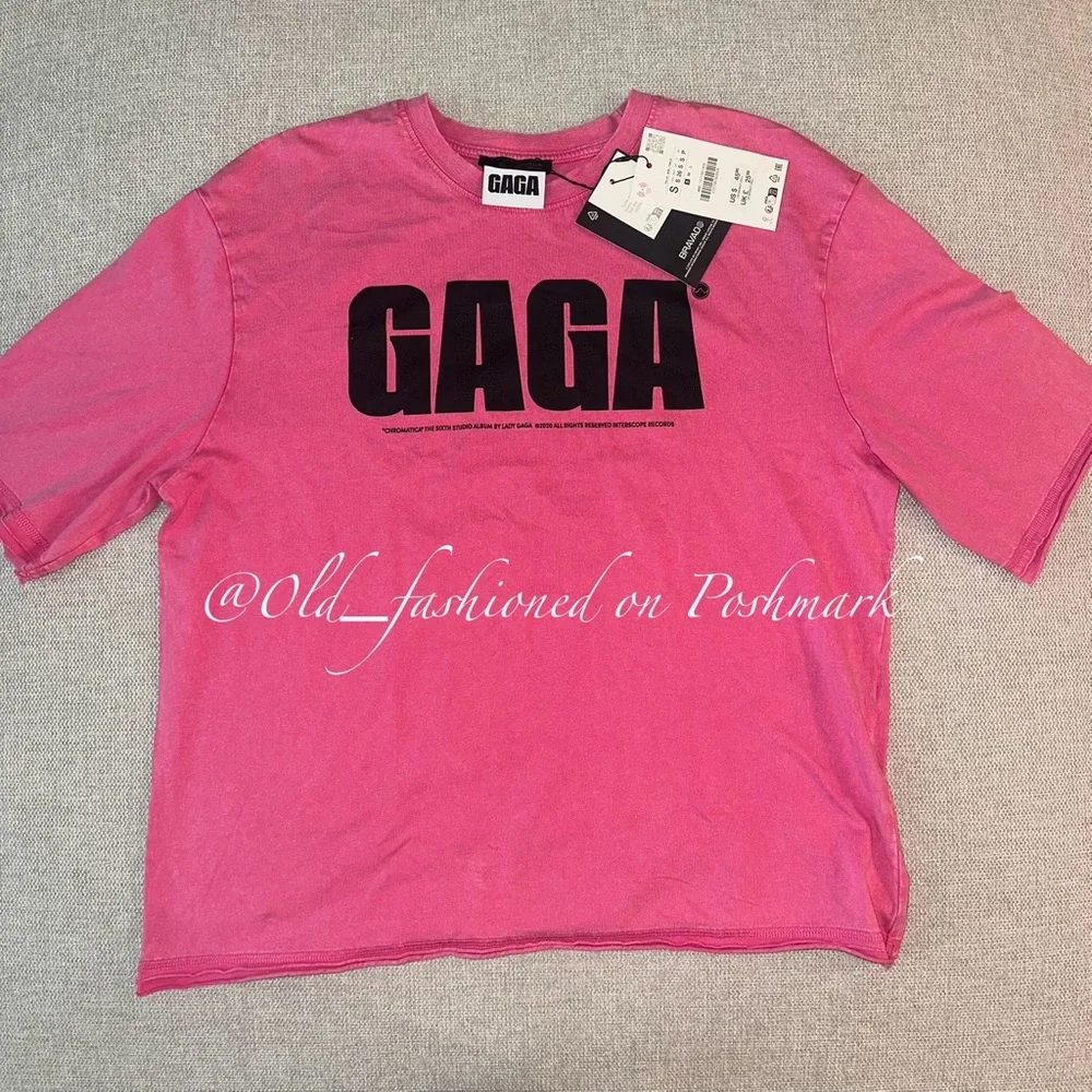 ZARA Lady Gaga Washed Effect T-Shirt - Picture 7 of 9